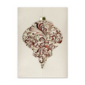 Ornate Ornament Greeting Card - Red ooh la color Lined Ecru Envelope